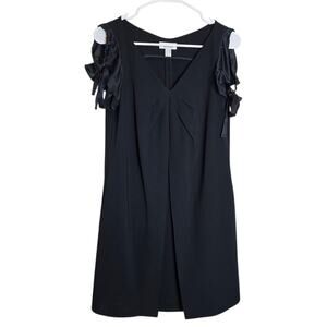 Moschino Black Cold Shoulder Dress Size 6 Ruffle Sleeve Cocktail Mini Small
